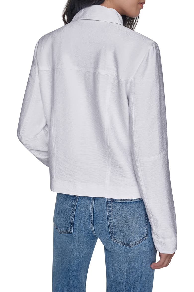 Crinkle Snap Front Jacket, Alternate, color, WHITE