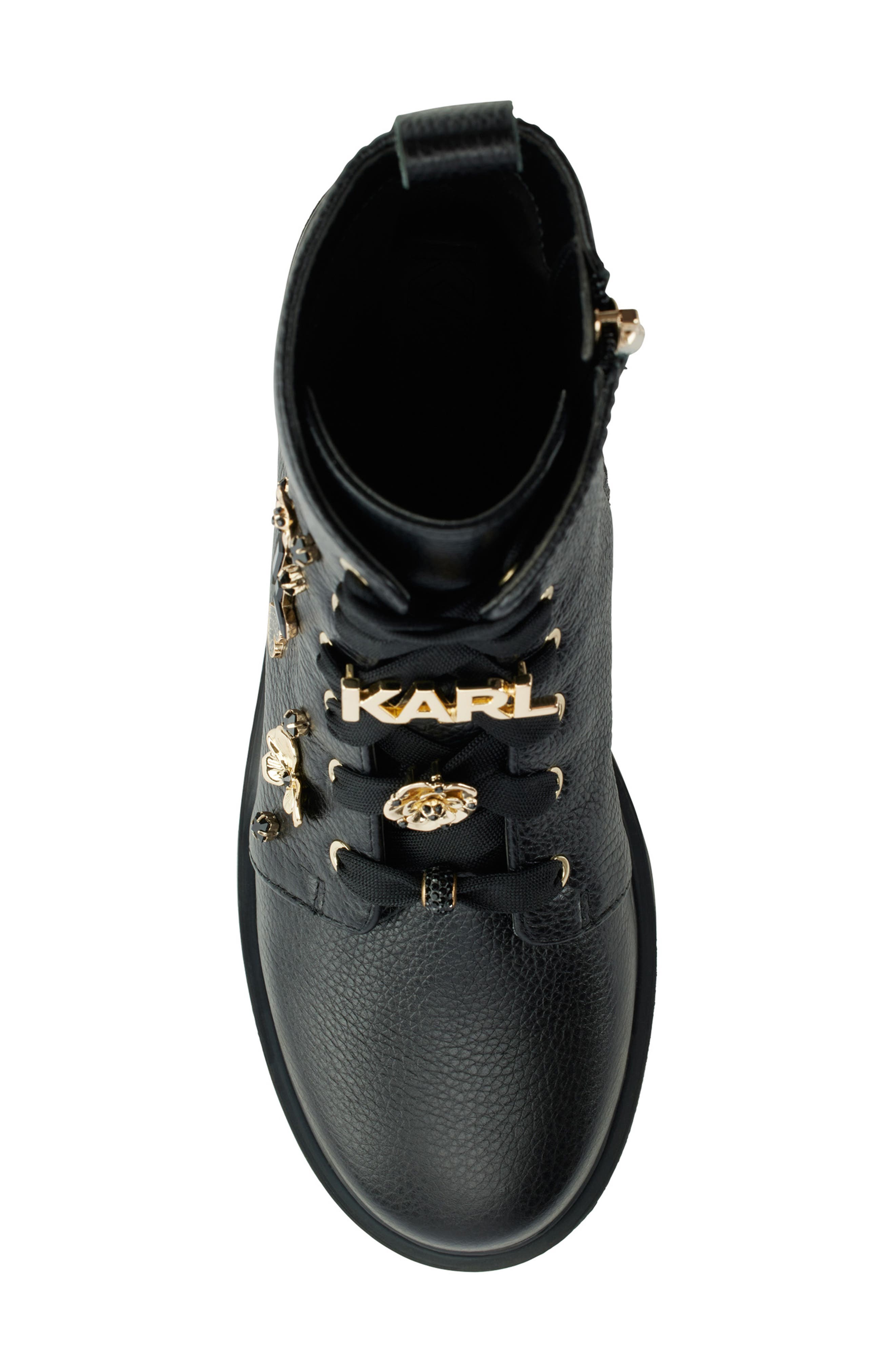 KARL LAGERFELD PARIS Makenzie Combat Boot, Alternate, color, Black