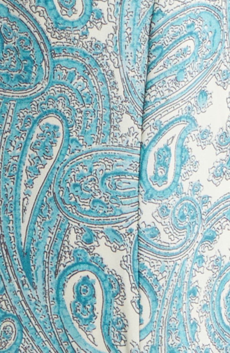 Cinq à Sept Joplin Hendrix Paisley Ruffle Detail Dress, Alternate, color, Gardenia/ Blue Graphite
