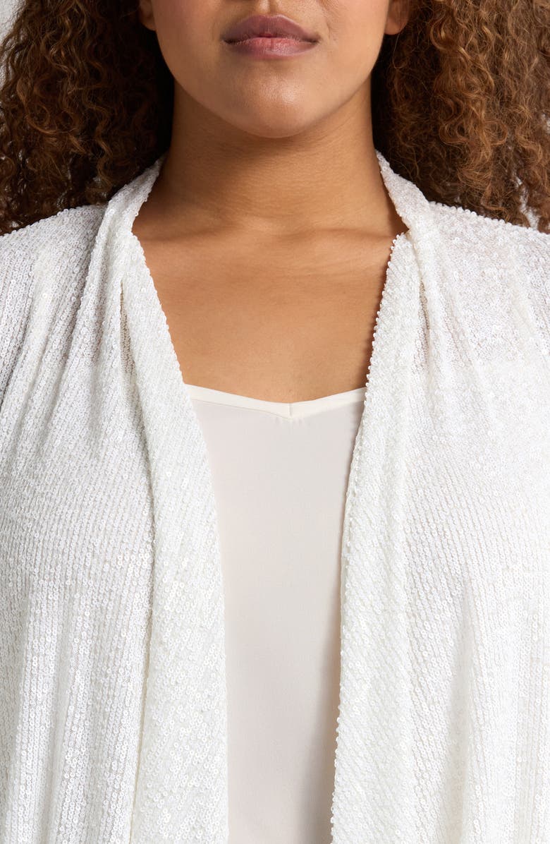 Anne Klein Sequin Mesh Cardigan, Alternate, color, 