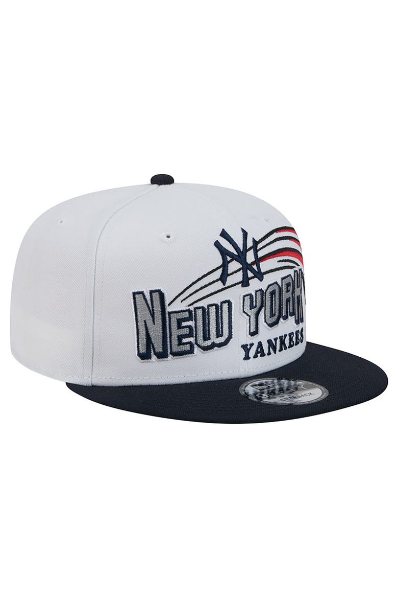 Men's New Era White New York Yankees Retro Sweep 9FIFTY Snapback Hat, Main, color, White