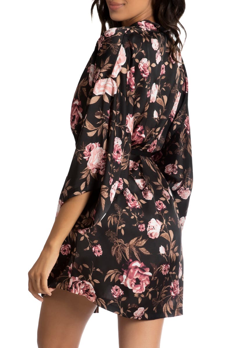 Midnight Bakery Floral Satin Robe, Alternate, color, 