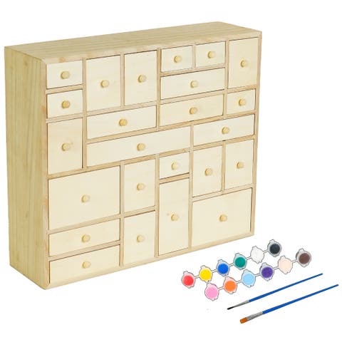 Wooden 24 Drawer Storage Cabinet - DIY Advent Calendar
