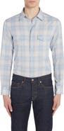 TOM FORD Dégradé Plaid Brushed Cotton Snap-Up Western Shirt