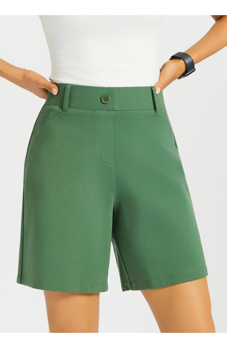 Betabrand Classic Shorts Stretch Ponte, Main, color, Arcadia Green
