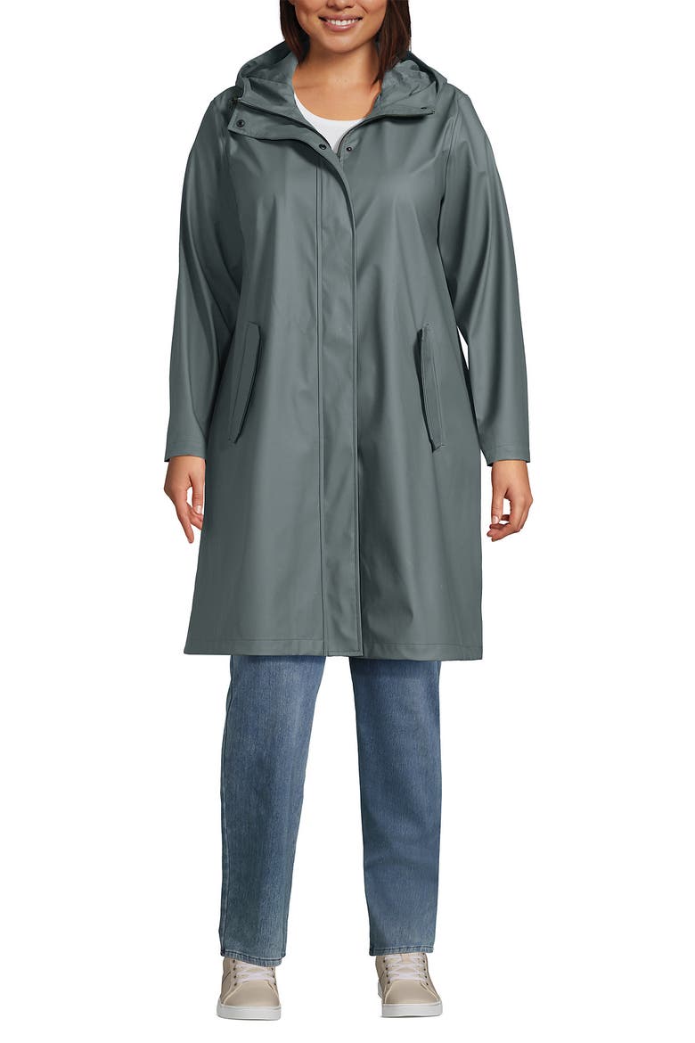 Plus Size Squall Rain Slicker Coat, Main, color, Evening Forest
