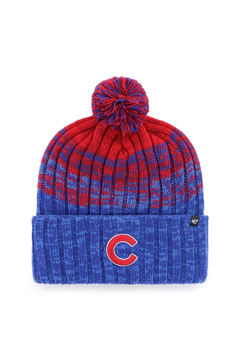 Men's '47  Royal Chicago Cubs Cascade Cuffed Knit Hat with Pom, Main, color, Royal