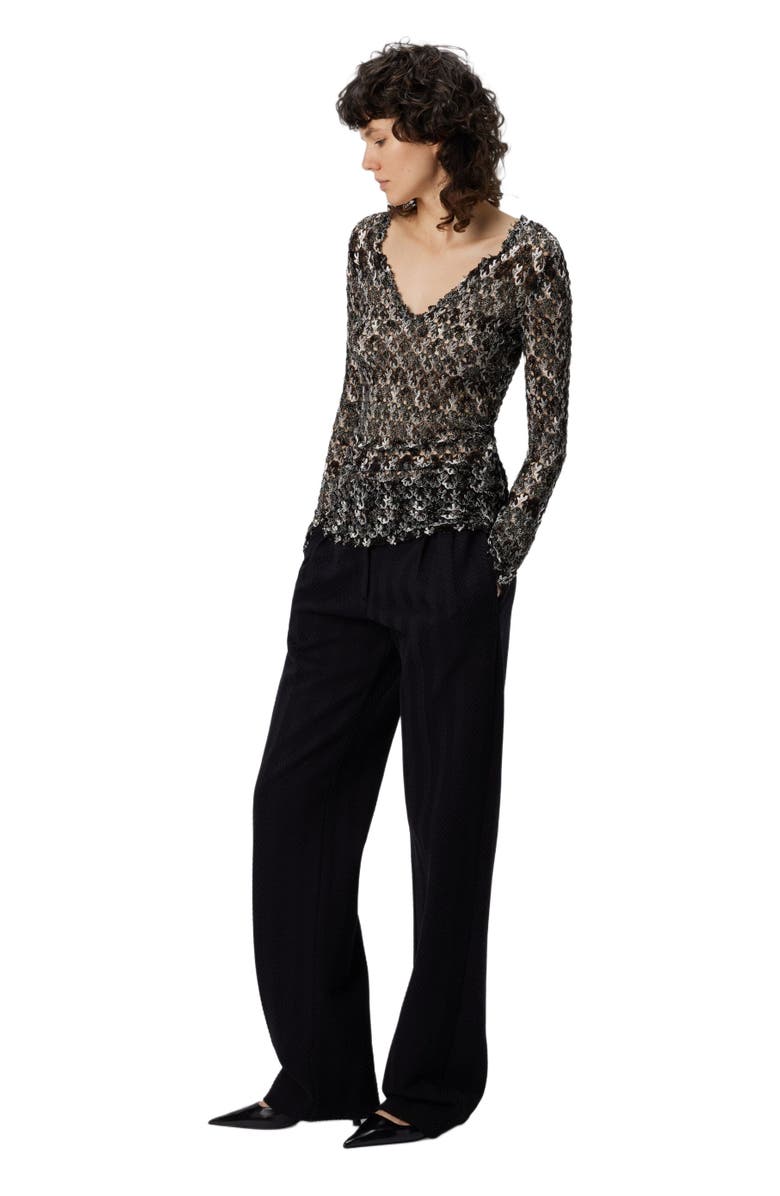 Missoni Slim Fit V-neck Sweater In Lace, Main, color, Black 
Brown