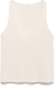 MANGO Cotton V-Neck Pajama Tank