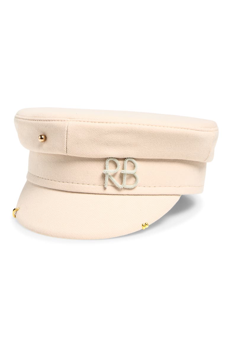 Pierced Baker Boy Hat, Main, color, BEIGE