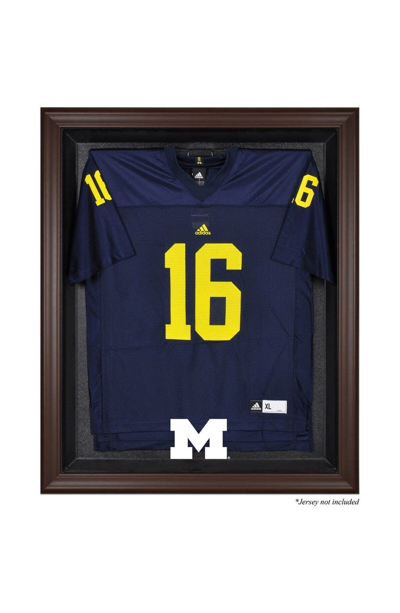 FANATICS AUTHENTIC Michigan Wolverines Brown Framed Logo Jersey Display Case, Main, color, 