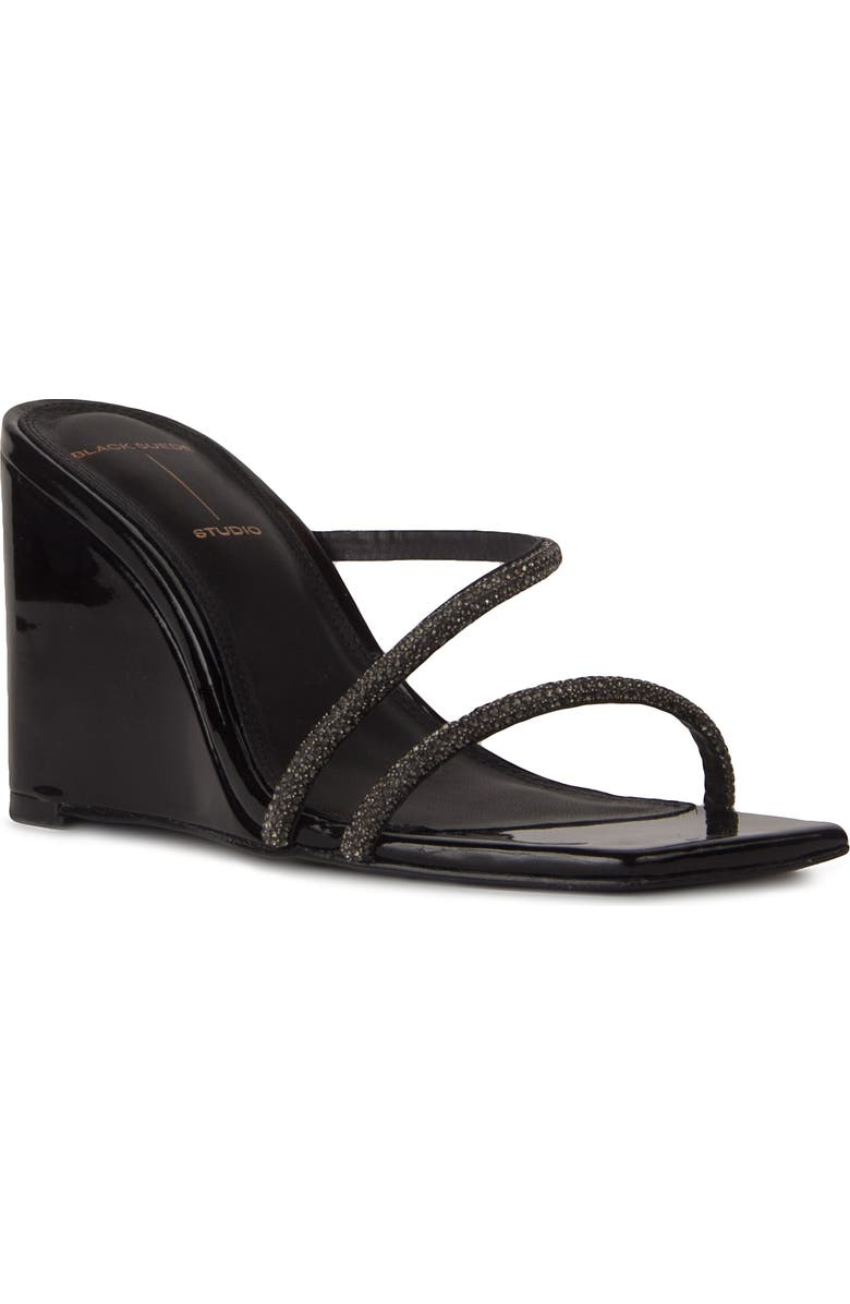 BLACK SUEDE STUDIO Olivia Wedge Slide Sandal, Main, color,