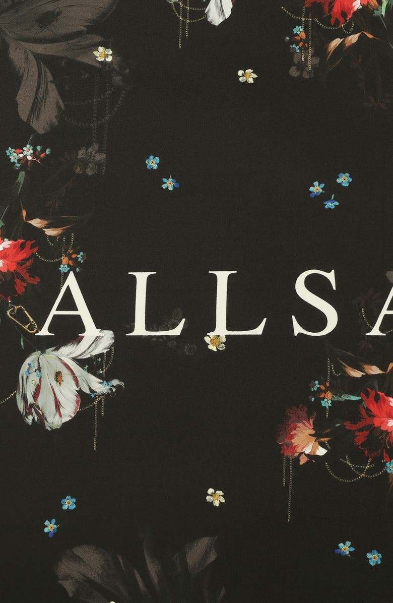 AllSaints Ania Large Square Scarf, Alternate, color, Black