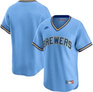 Nike Men's Nike Light Blue Milwaukee Brewers Cooperstown Collection Limited Jersey