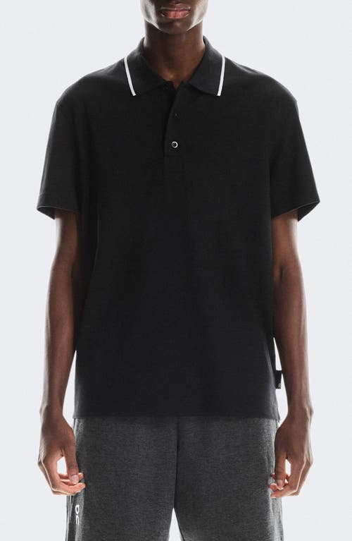 On Courtside Tipped Piqué Polo In Black