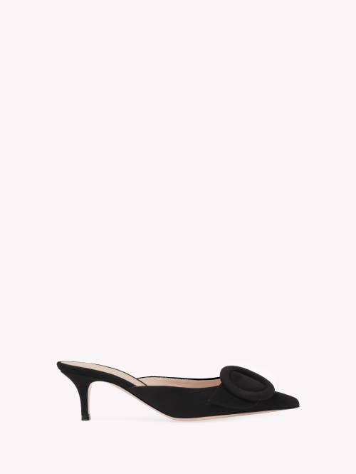 Gianvito Rossi Suede Portofino Heeled Mules 55 In Black