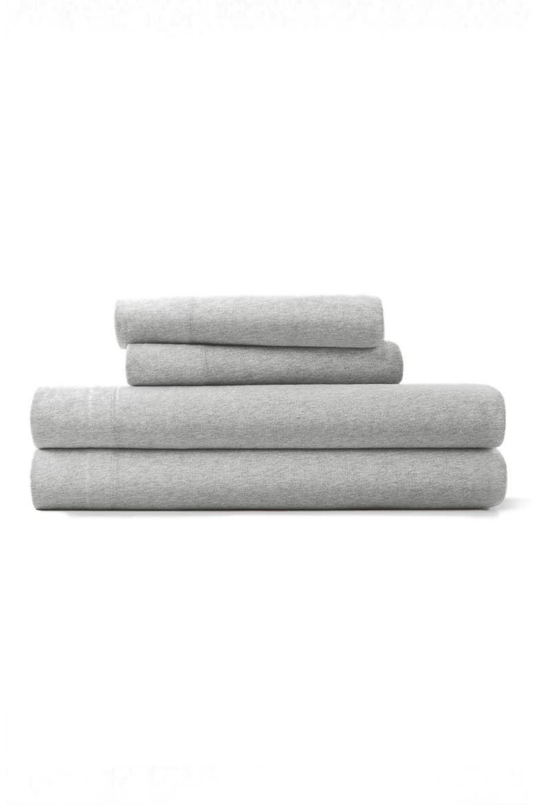 4-Piece Cotton Jersey Sheet Set, Main, color, LIGHT GRAY