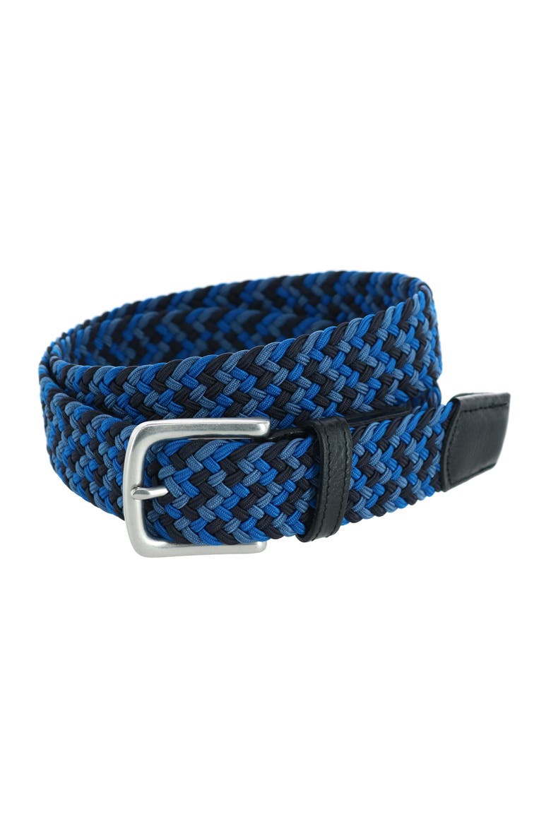Chandler Mixed Weave Stretch Belt, Main, color, Blue Mix