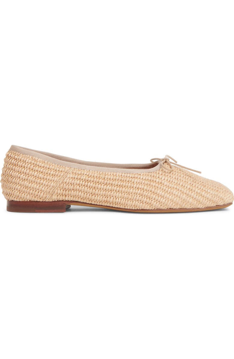 Mansur Gavriel Square Toe Ballet Flat, Alternate, color, Natural