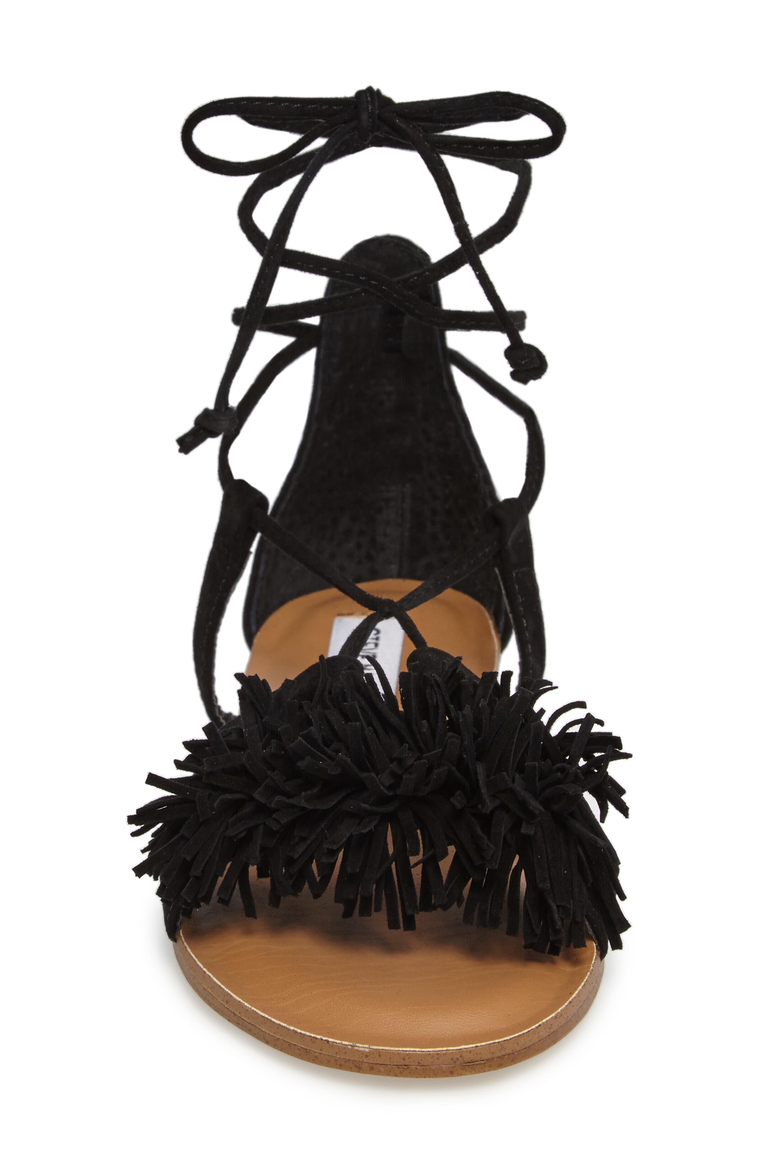 Swizzle Lace-Up Sandal, Alternate, color, BLACK SUEDE