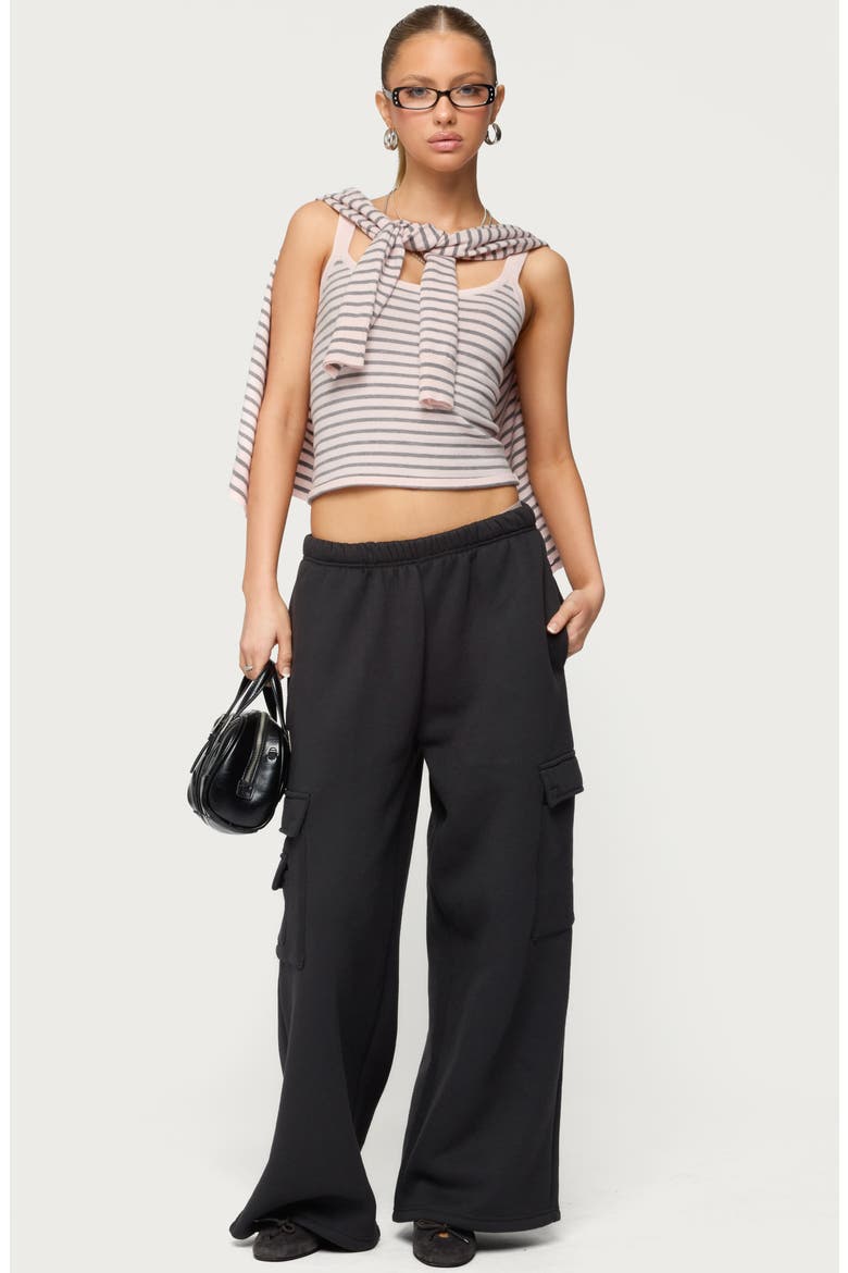 Wide Leg Cargo Sweatpants, Alternate, color, DARK-GRAY