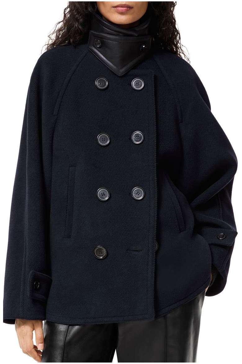Wool Blend Pea Coat, Main, color, Dark ink blue