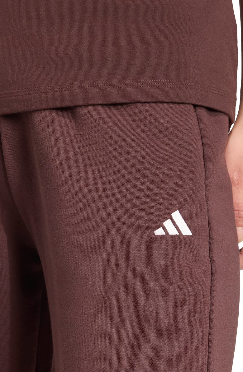 adidas Fleece Sweatpants, Alternate, color, Shadow Brown/ White