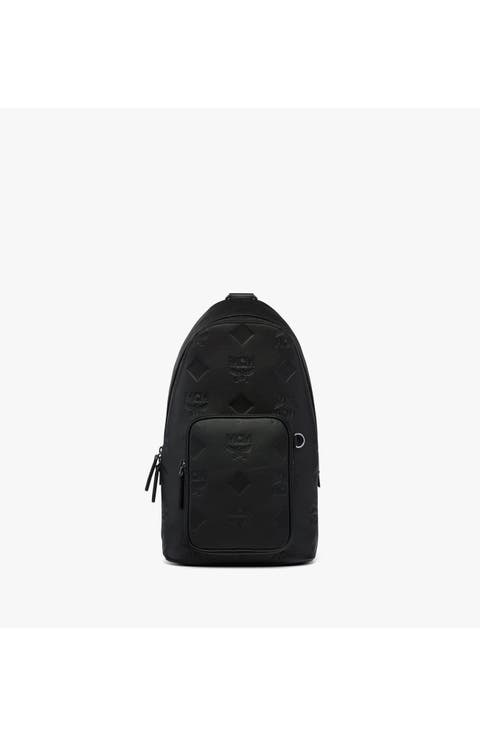 Aren Sling Bag in Embossed Monogram Leather