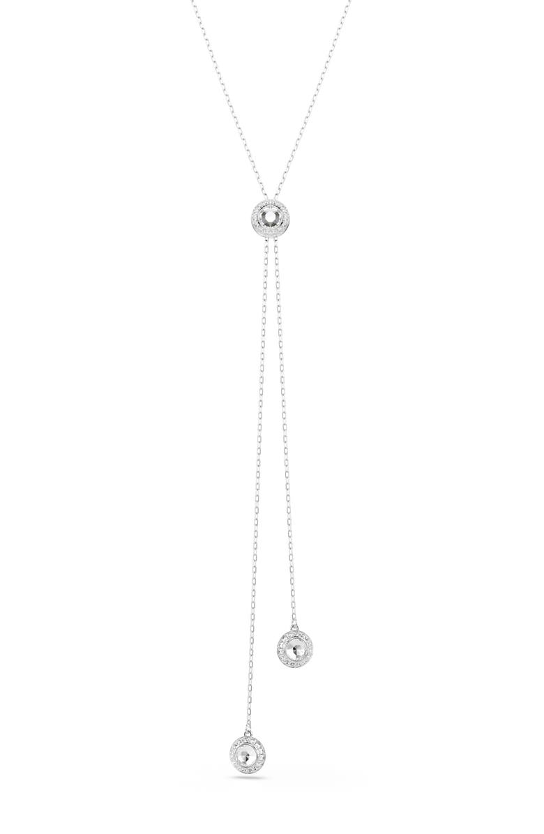 Swarovski Una Reversible Y-Pendant Necklace, Main, color, Rhodium/ Crystal