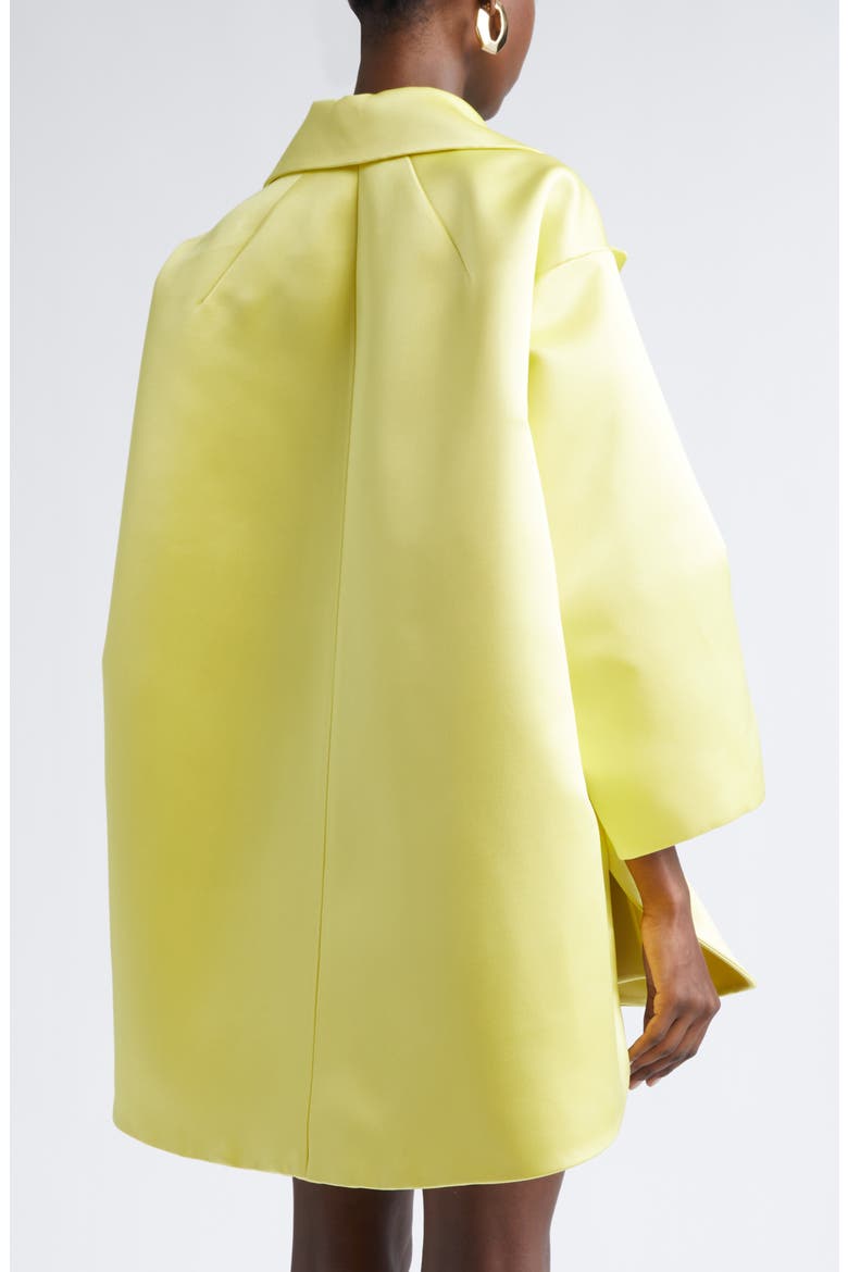 Belted Duchesse Satin Cocoon Wrap Coat, Alternate, color, ACID YELLOW