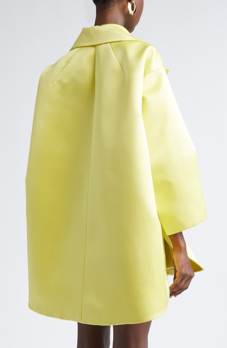 Givenchy Belted Duchesse Satin Cocoon Wrap Coat, Alternate, color, Acid Yellow