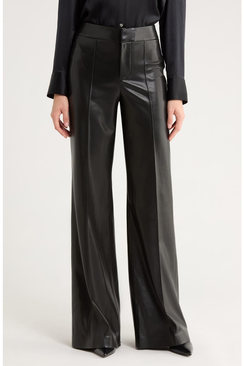 Dylan High Waist Flare Faux Leather Pants, Main, color, BLACK