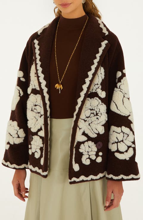 Flowers Brown Coat