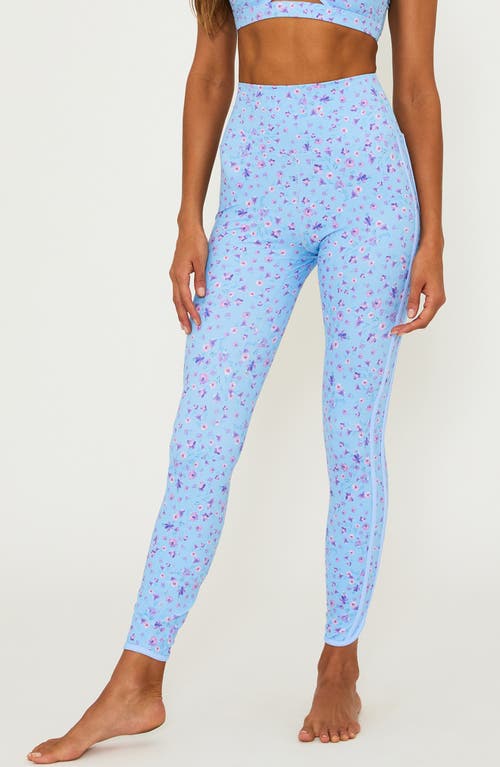 BEACH RIOT BEACH RIOT NELLA FLORAL SIDE STRIPE ANKLE LEGGINGS
