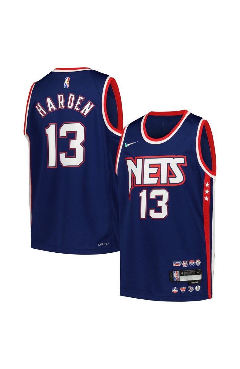 Nike Youth Nike James Harden Navy Brooklyn Nets Swingman Jersey - City Edition, Main, color, 
