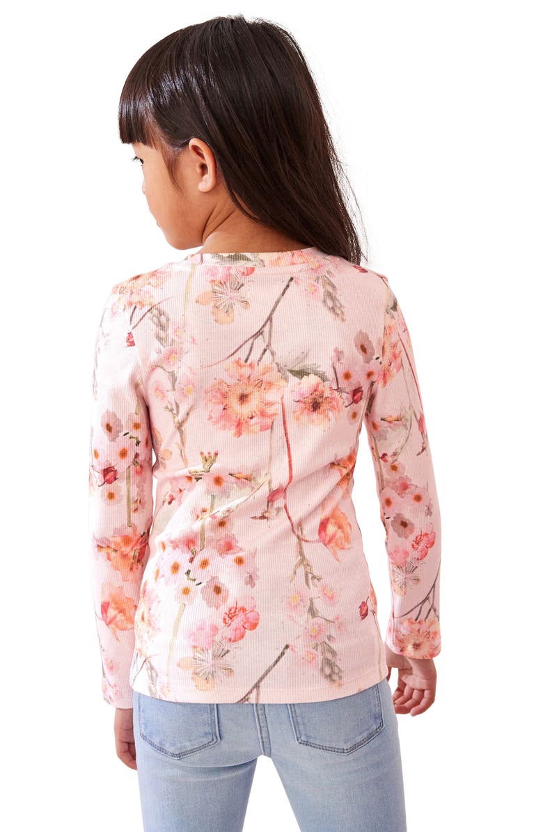 NEXT Kids' Floral Long Sleeve Cotton Rib Top, Alternate, color,