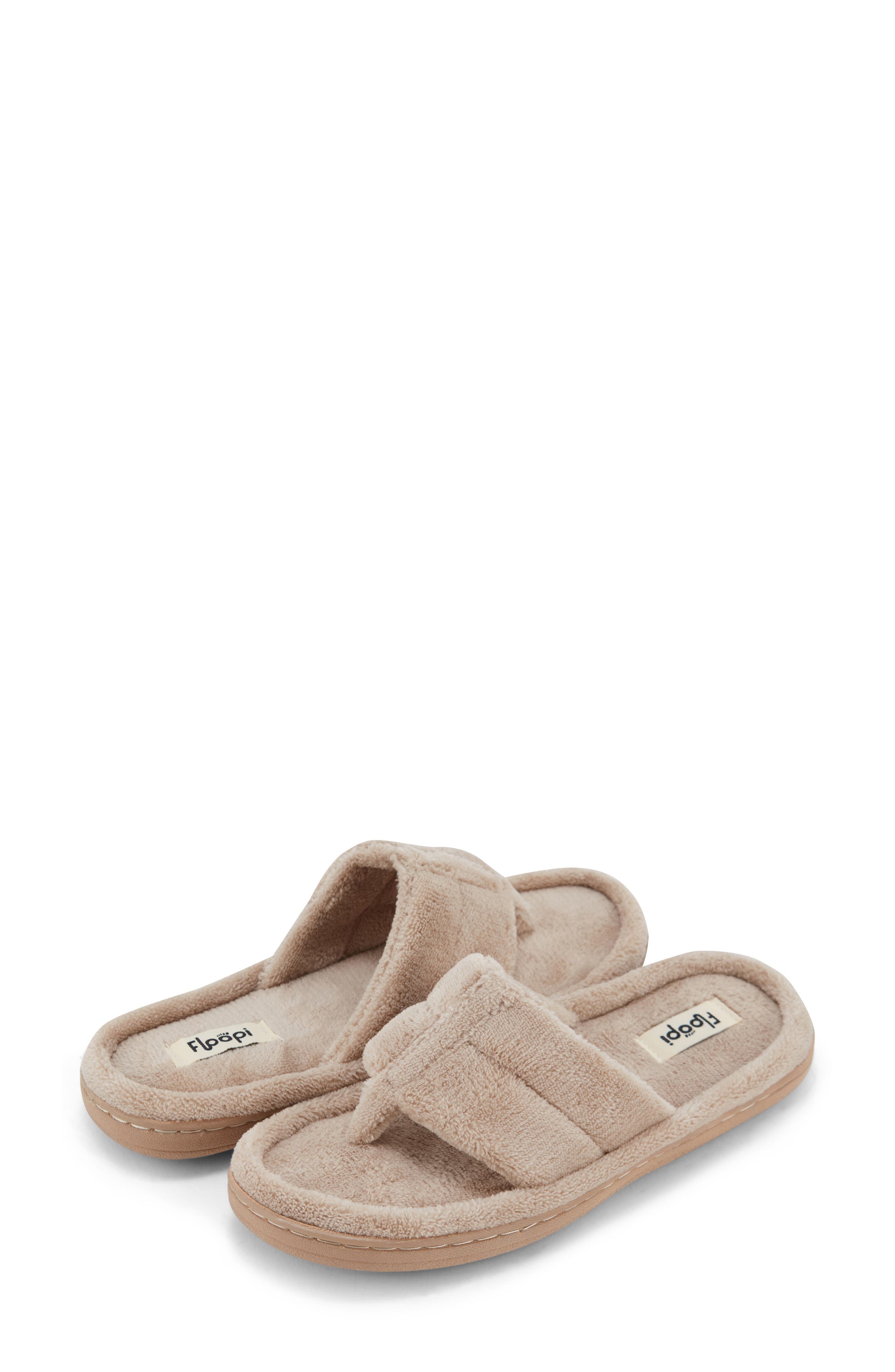 French Terry Flip Flop, Alternate, color, TAUPE
