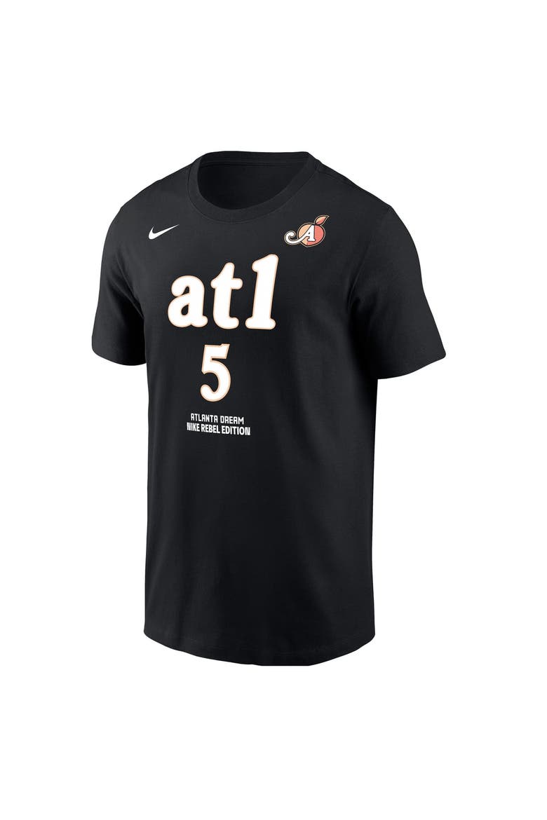 Men's Nike Angel Reese Black Atlanta Dream Name & Number Rebel Edition T-Shirt, Alternate, color, Black