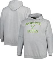 PROFILE Men's Heathered Gray Milwaukee Bucks Big & Tall Heart & Soul Pullover Hoodie