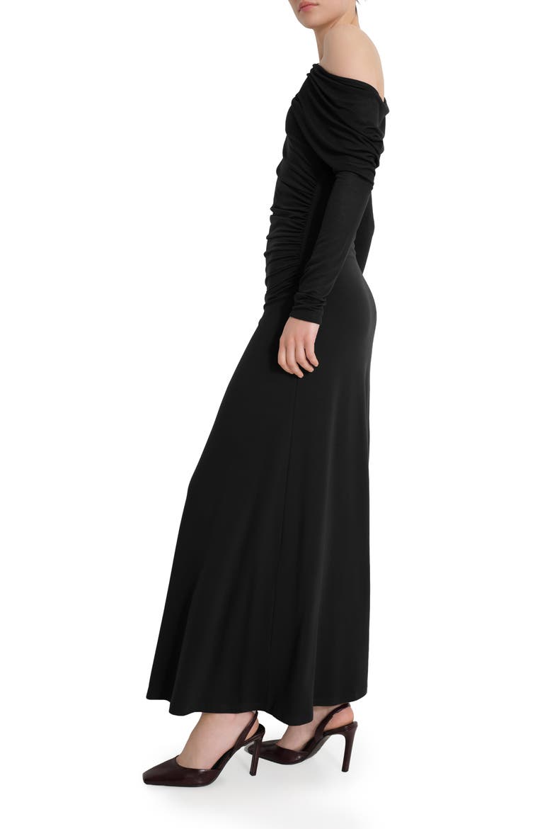 Ambrose Off the Shoulder Maxi Dress, Alternate, color, BLACK