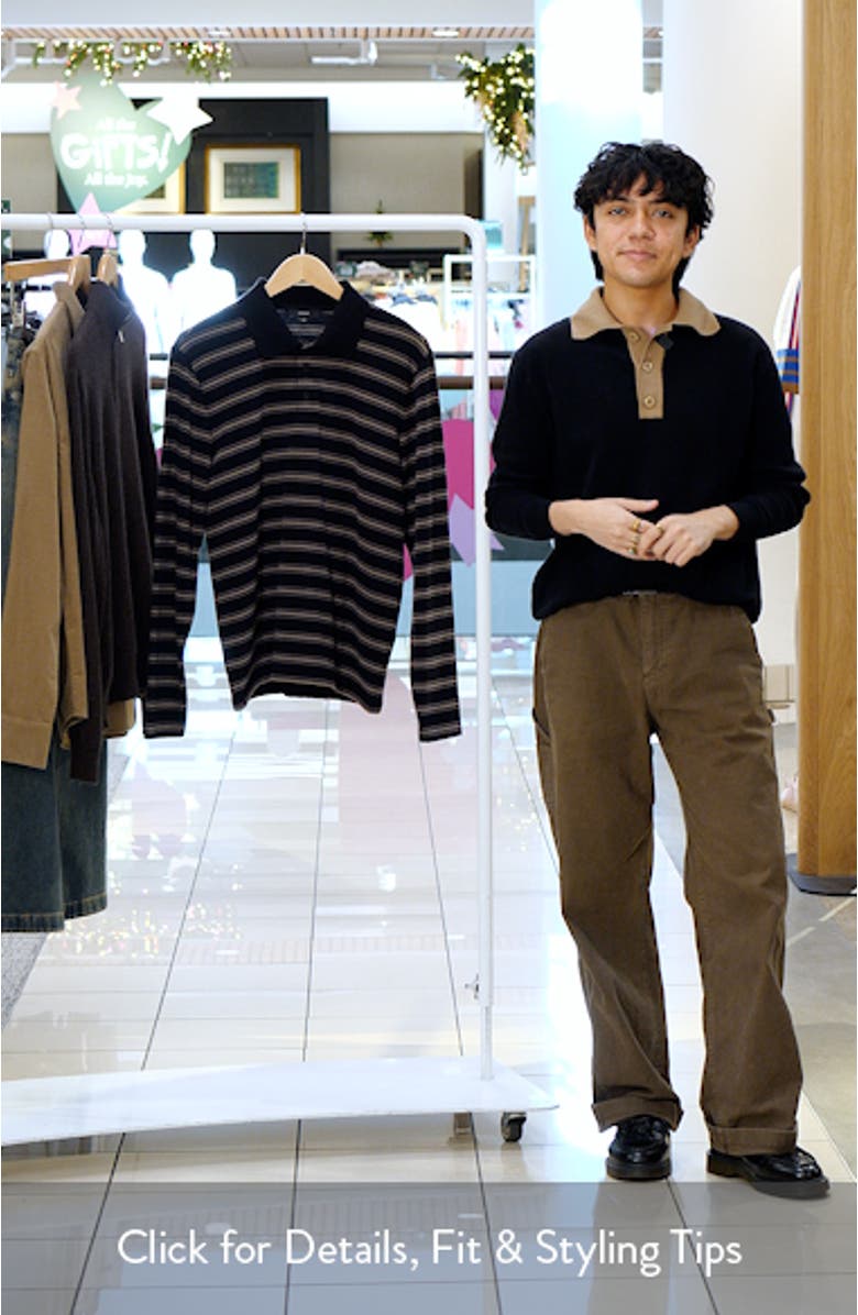 Striped Long Sleeve Jersey Polo, sales video thumbnail