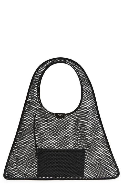 One-Piece Fishnet & Patent Leather Shoulder Bag