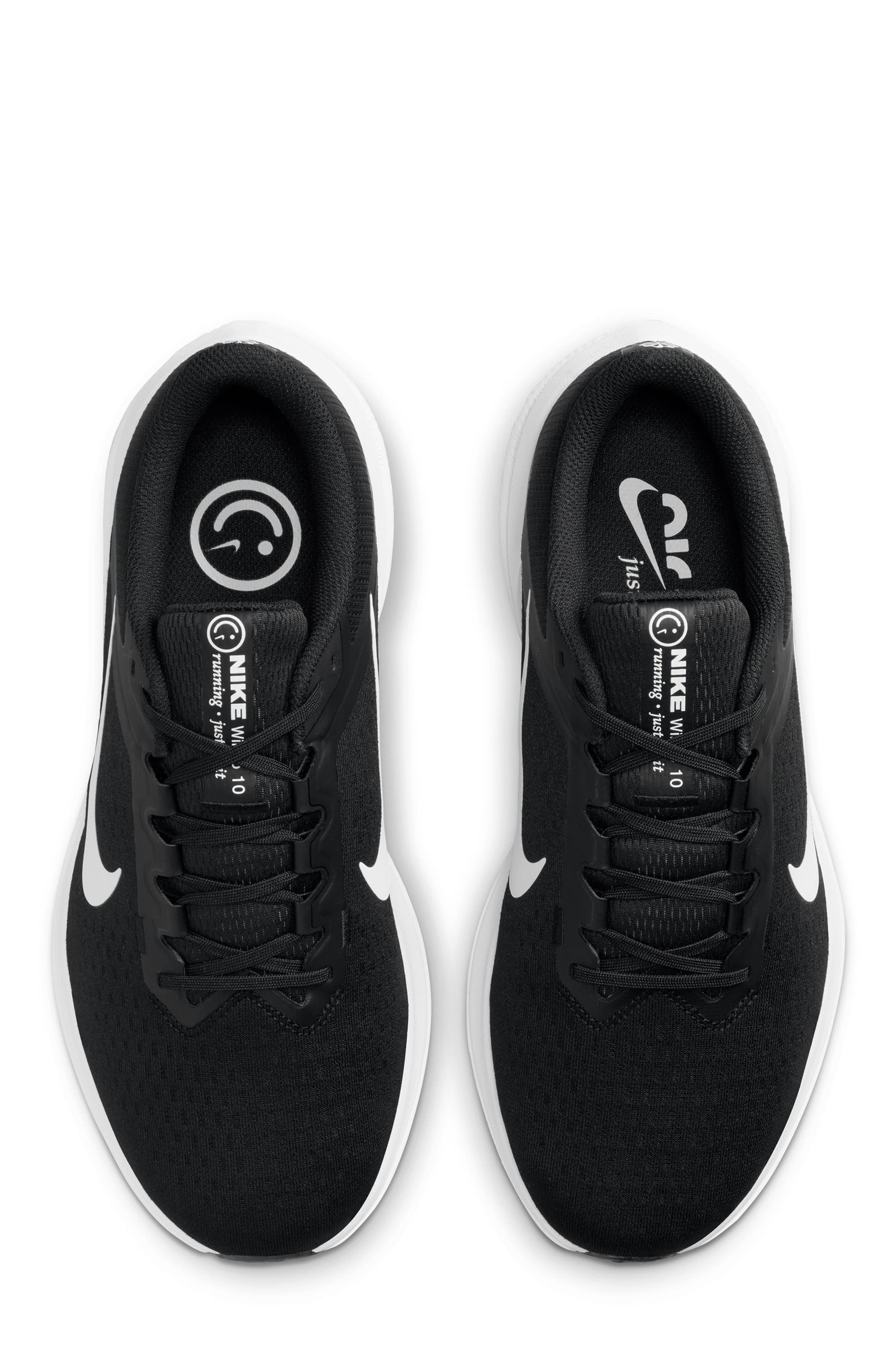 Nike Air Winflo 10 Running Shoe - Wide Width, Alternate, color, Black/ White/ Black