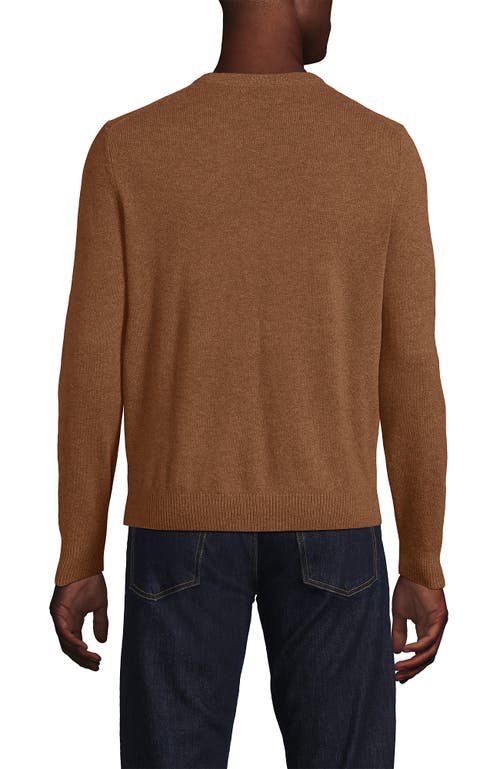 Lands' End Fine Gauge Cashmere V-neck Sweater In Brown