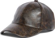 Steve Madden H-Anna Distressed Faux Leather Baseball Cap