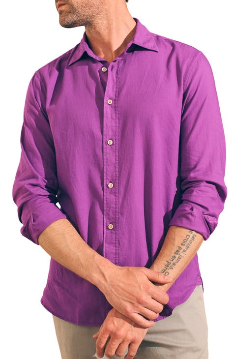 Reserve Garment Dyed Cotton Button-Up Shirt