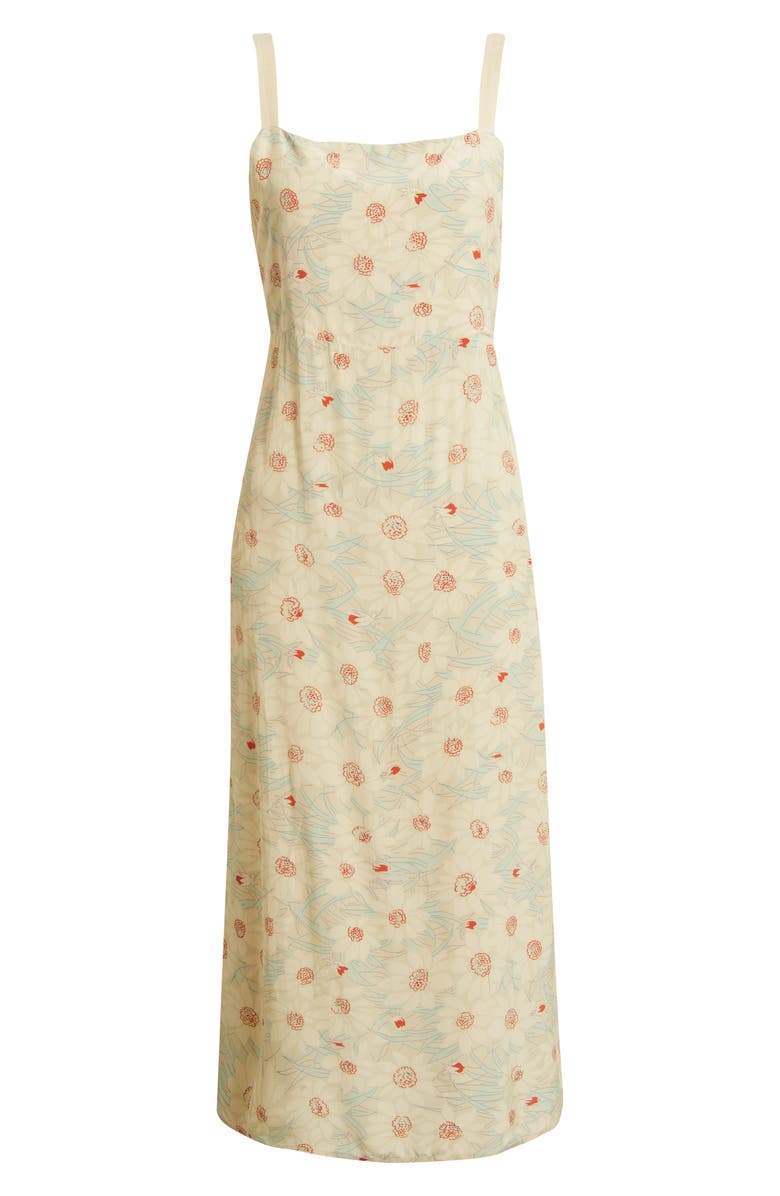 THE GREAT. The Sunroom Sleeveless Slipdress, Alternate, color, Champagne Scattered Bloom