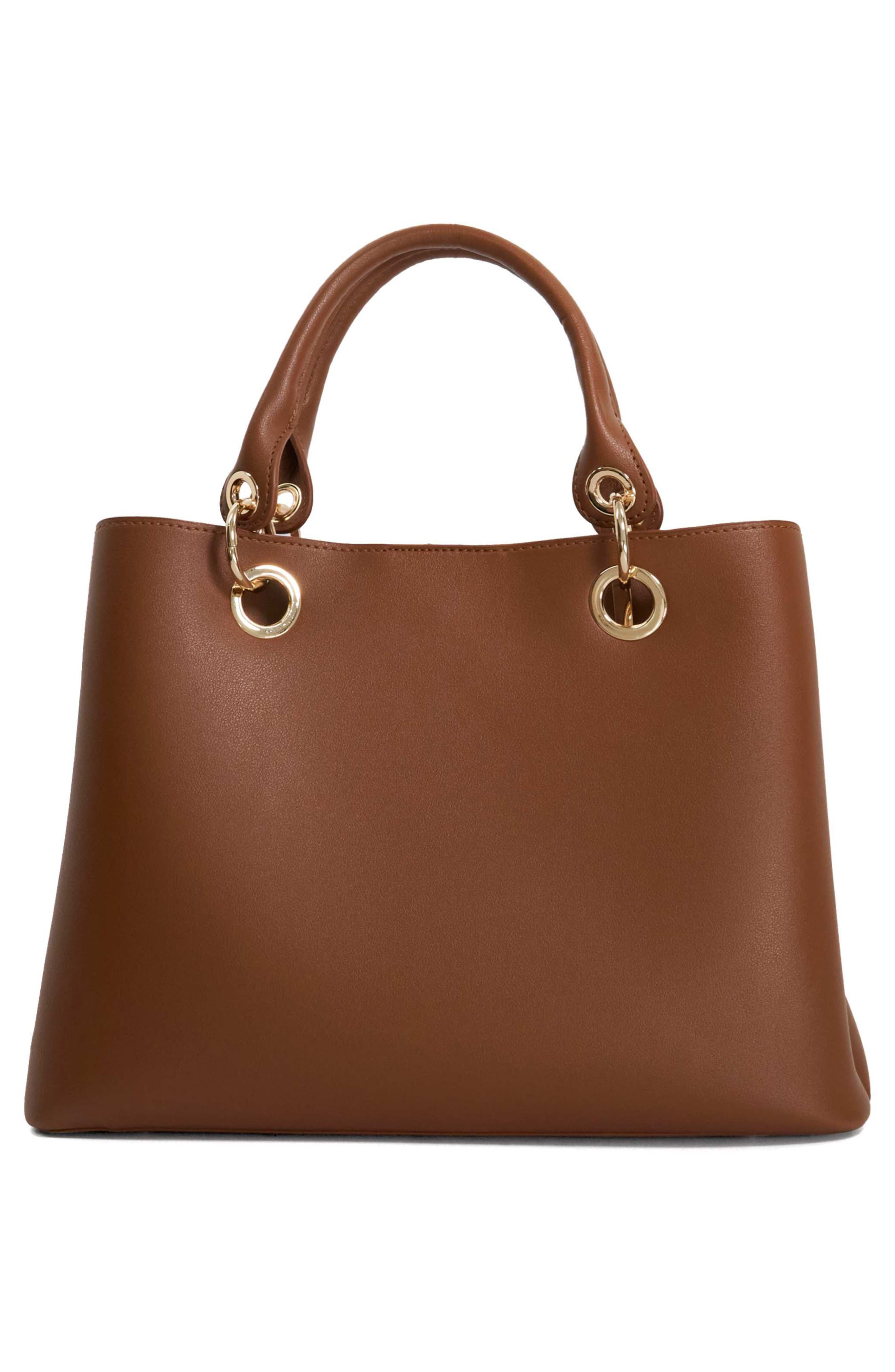Dune London Delaser Faux Leather Tote, Alternate, color, Tan