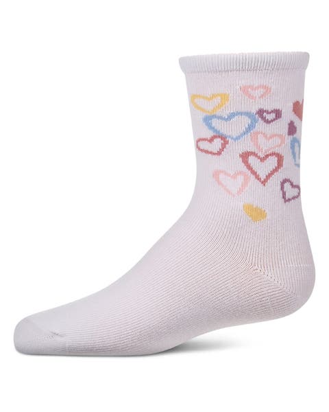 Overlapping Fun Hearts Novelty Crew Sock (Toddler, Little Kid & Big Kid)