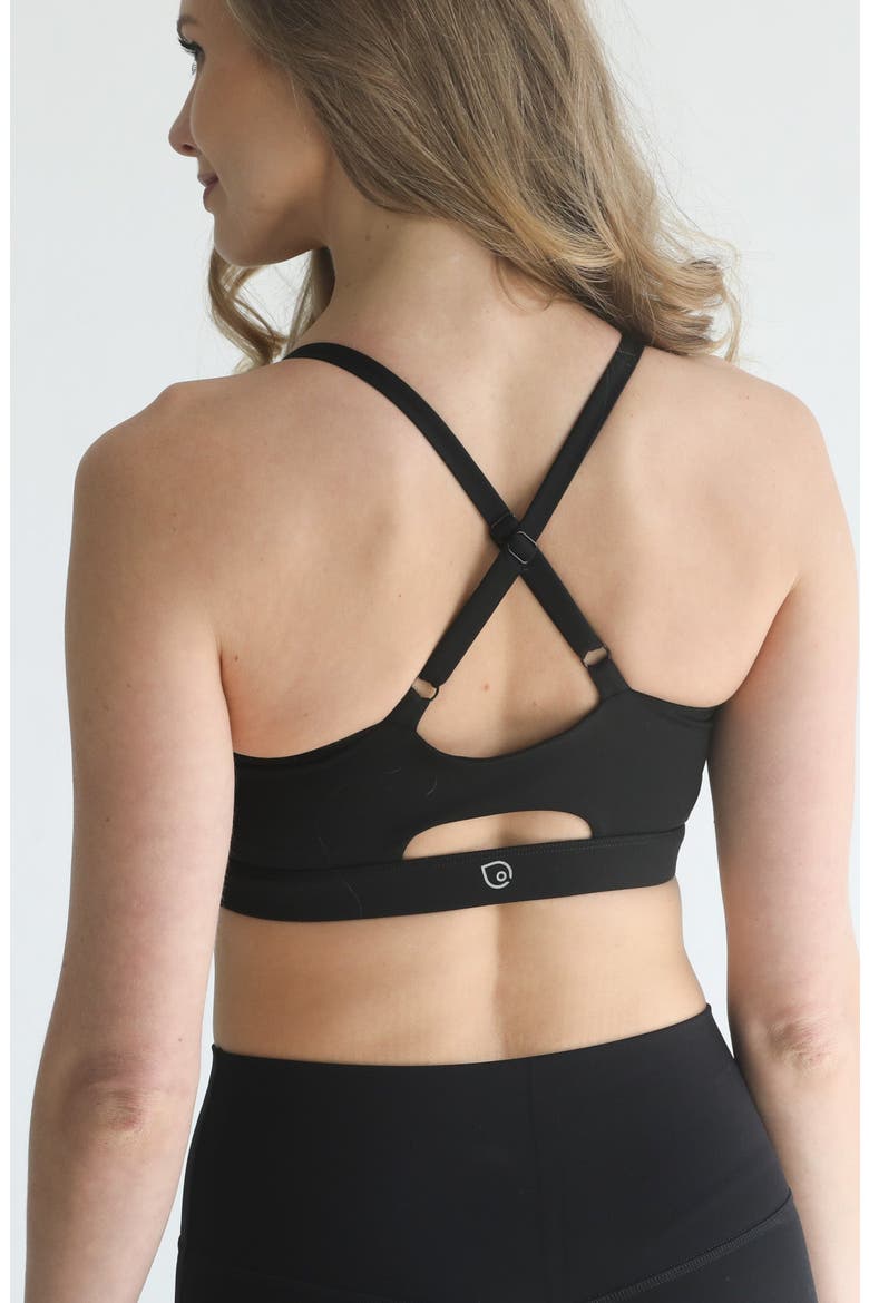 Supportive Flow Nursing and Pumping Sports Bra, Alternate, color, Noir